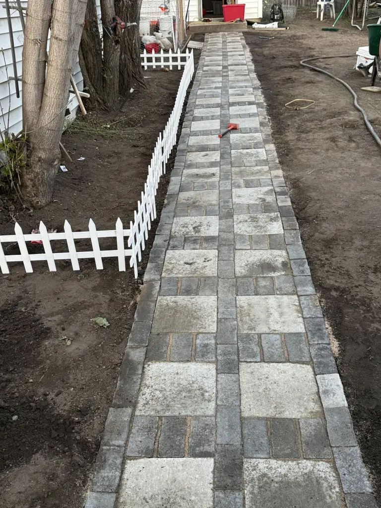 Finished paver walkway