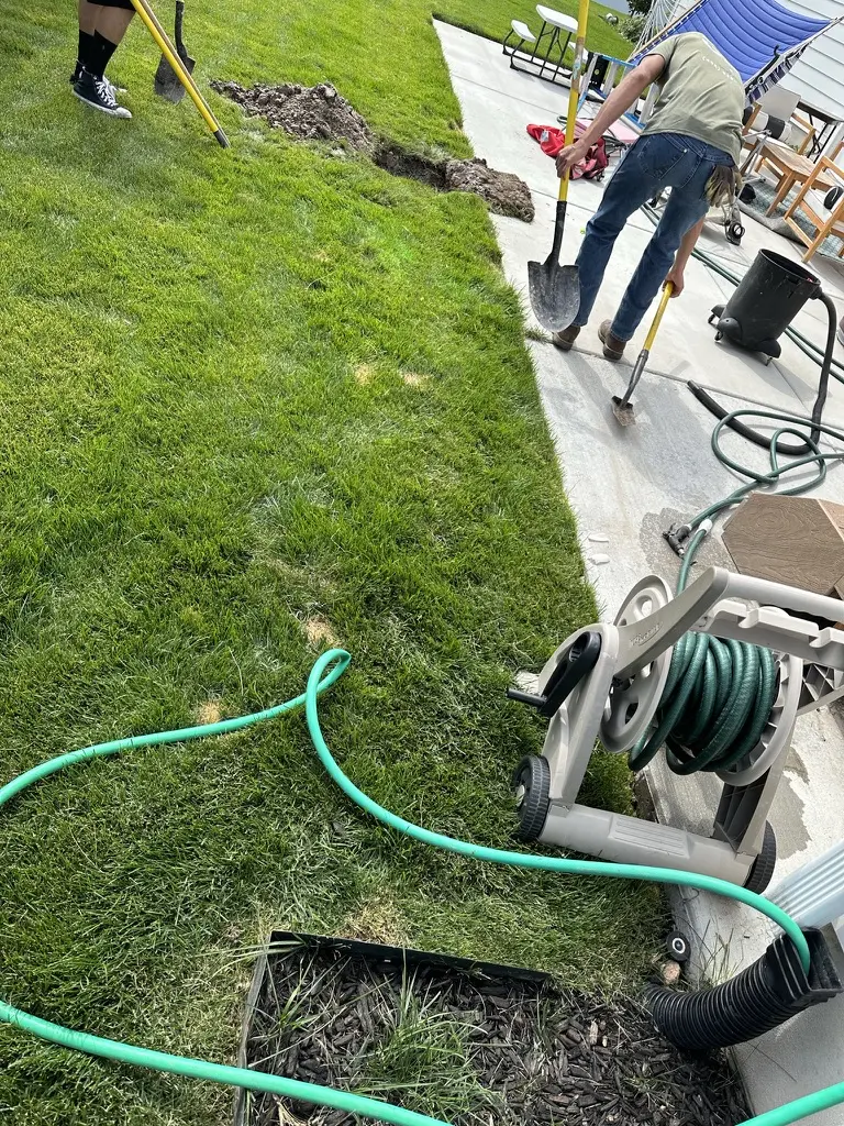 Yard work in progress
